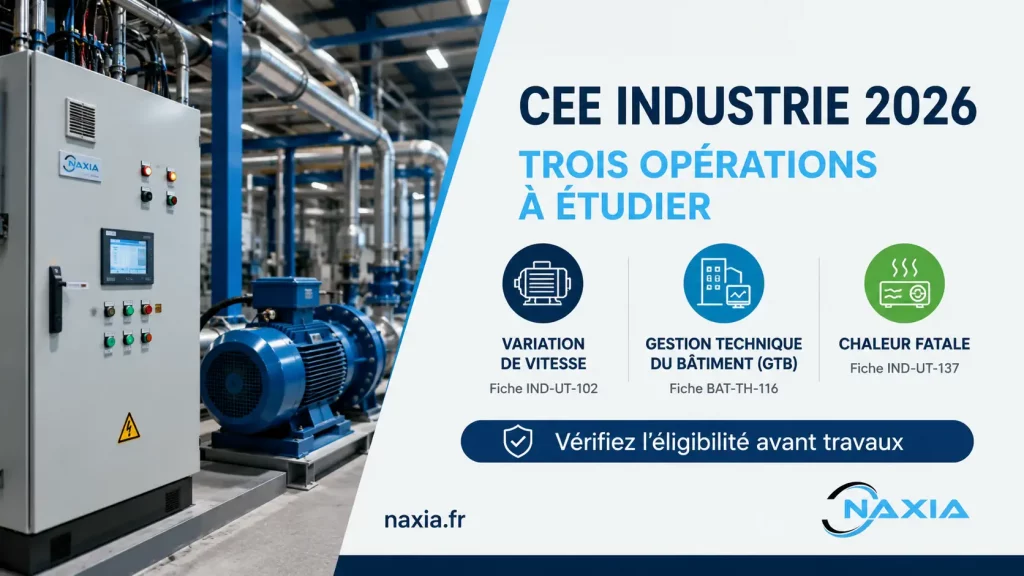 Équipements industriels concernés par les CEE industrie en 2026.